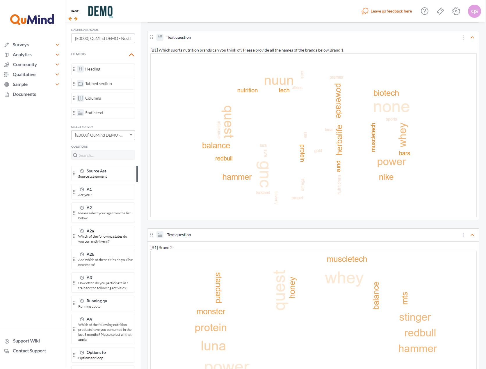 Text analytics word clouds